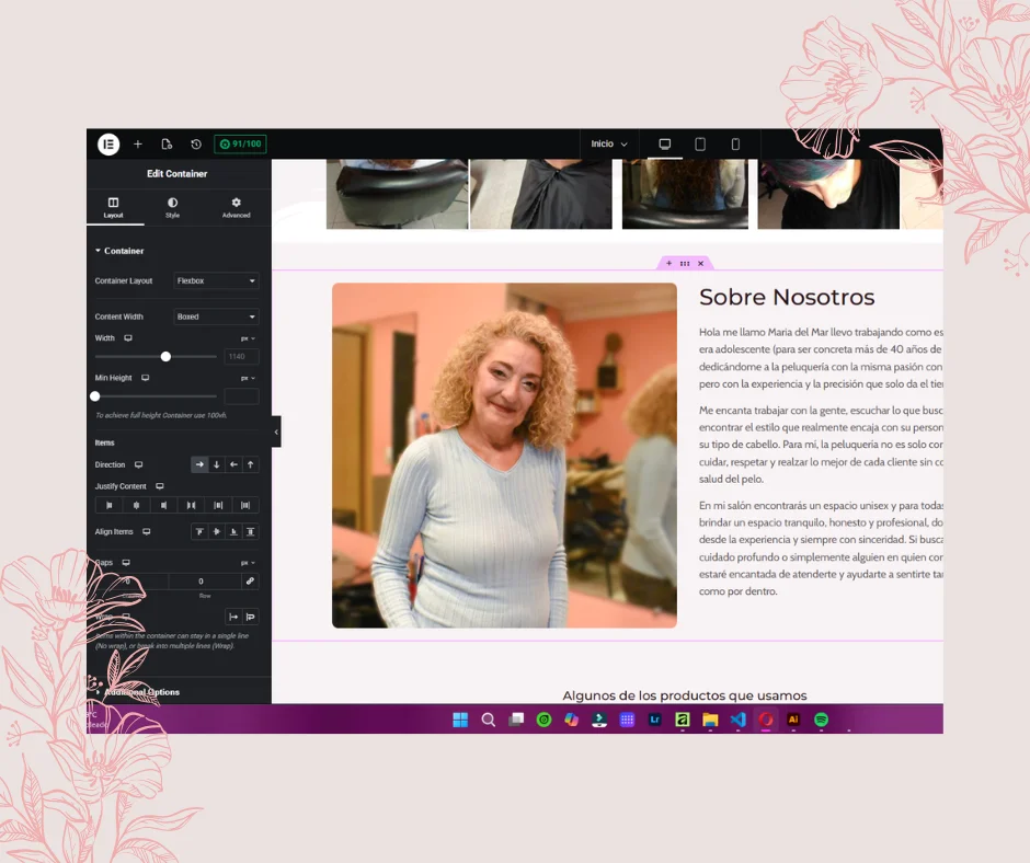 Diseño web Marimar Tijeras en dispositivos